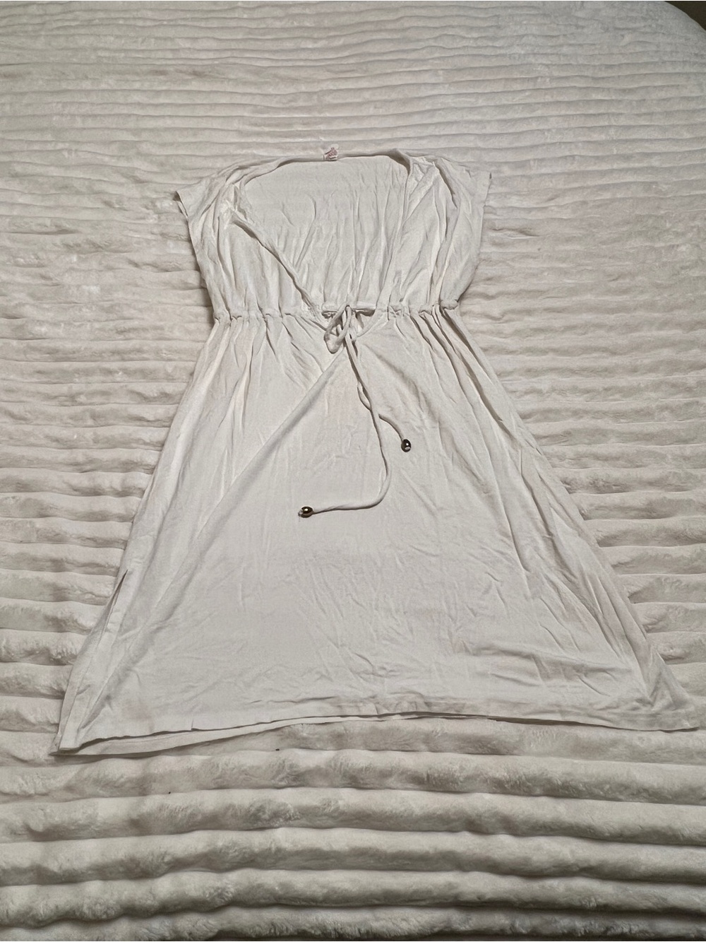Merona White Drawstring Waist Summer Dress or swim cover up